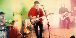 Low Hums, a Seattle rock band, playing in a private warehouse space in Tacoma.